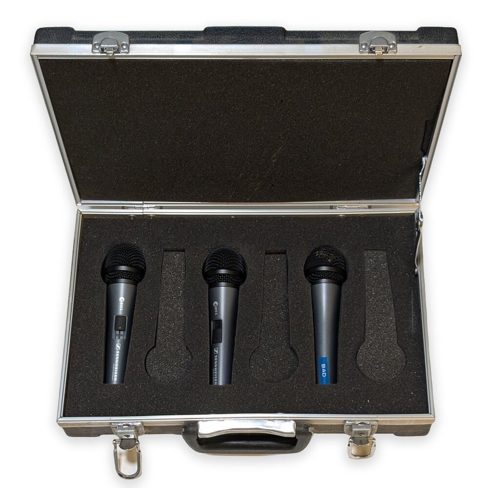 Set of Sennheiser e815S e 815-S Dynamic Cardioid Microphone - 2 Working + Case - Picture 4 of 6